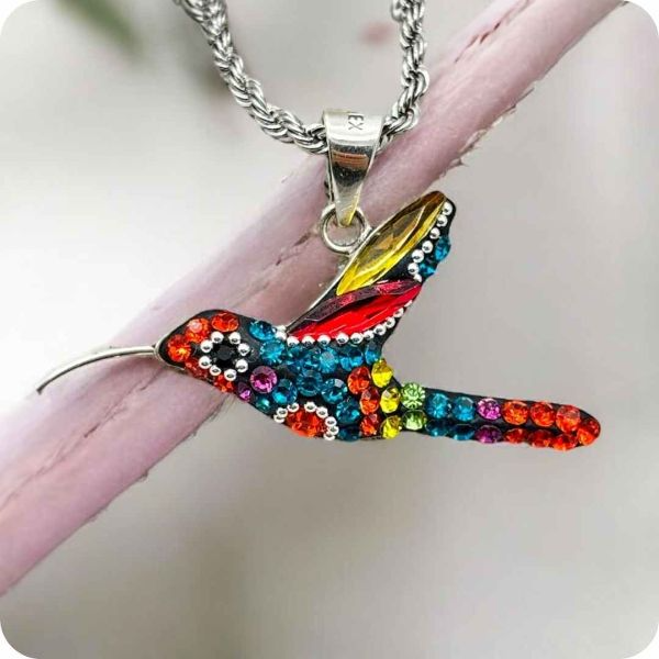 Colibrí prosperidad plata .925 #DIJ-0