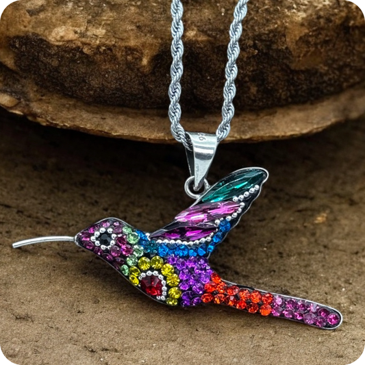 Dije Colibrí luz divina plata .925