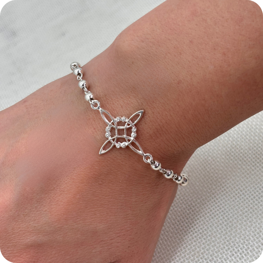 Pulsera Nudo de bruja reforzado plata .925