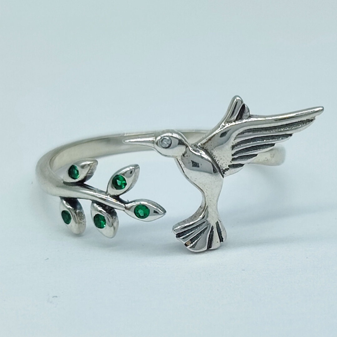 Anillo colibrí Arcángel Rafael plata .925