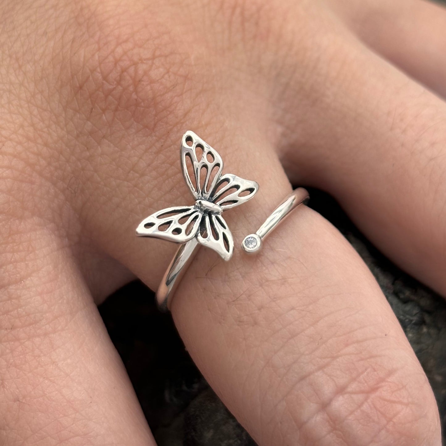 Anillo mariposa plata .925