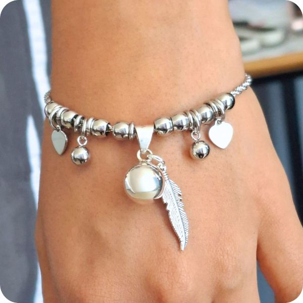 Pulsera pluma purificadora plata .925